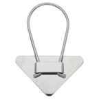 Prada Triangle Logo Metal Key Sling Bag Charm Key Holder Black Silver — view 2
