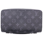 Louis Vuitton Monogram Eclipse Zippy XL Leather Zip Around Wallet Black