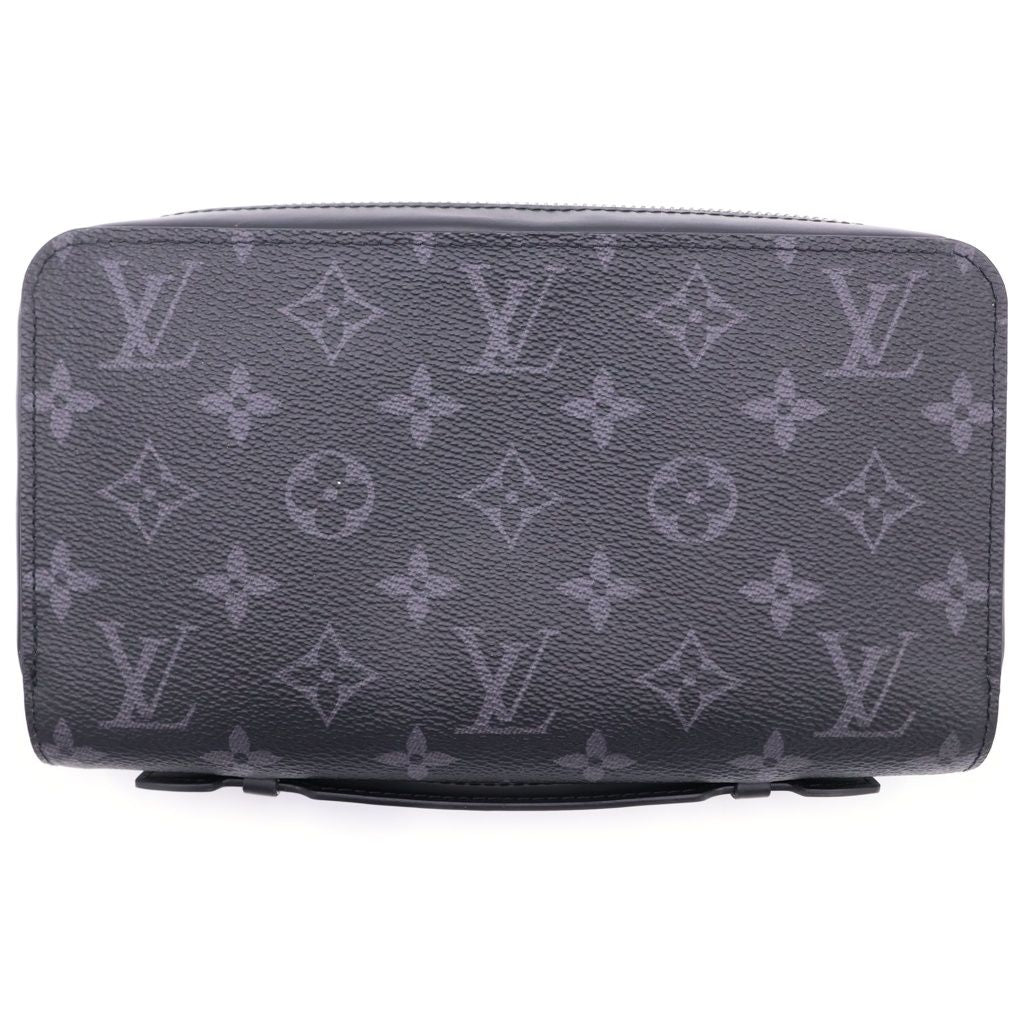 Louis Vuitton Monogram Eclipse Zippy XL Leather Zip Around Wallet Black
