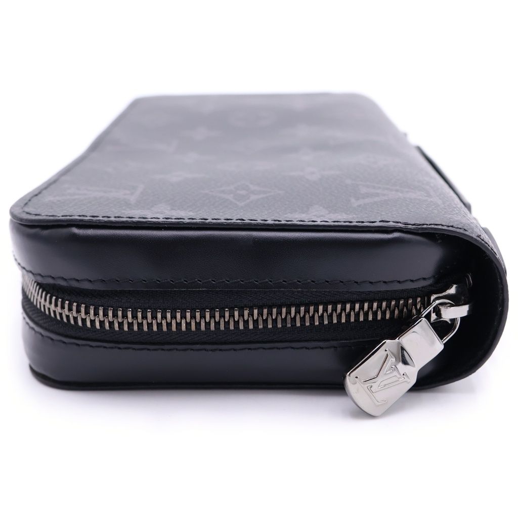 Louis Vuitton Monogram Eclipse Zippy XL Leather Zip Around Wallet Black — view 3