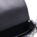 Dior Oblique Saddle Vertical Pouch Trotter Canvas Leather Shoulder Bag Black — view 8