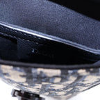 Dior Oblique Saddle Vertical Pouch Trotter Canvas Leather Shoulder Bag Black — view 9