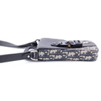 Dior Oblique Saddle Vertical Pouch Trotter Canvas Leather Shoulder Bag Black — view 3