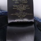 Fendi Logo Embroidery Cutoff Denim Fringe Bucket Hat Indigo — view 8