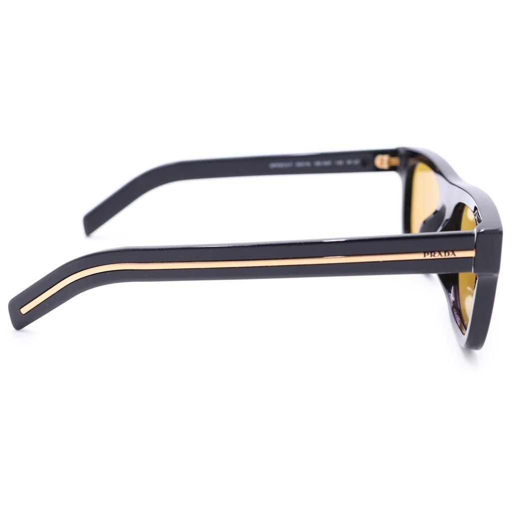 Prada Black Frame Wellington Sunglasses Eyewear Yellow — view 3