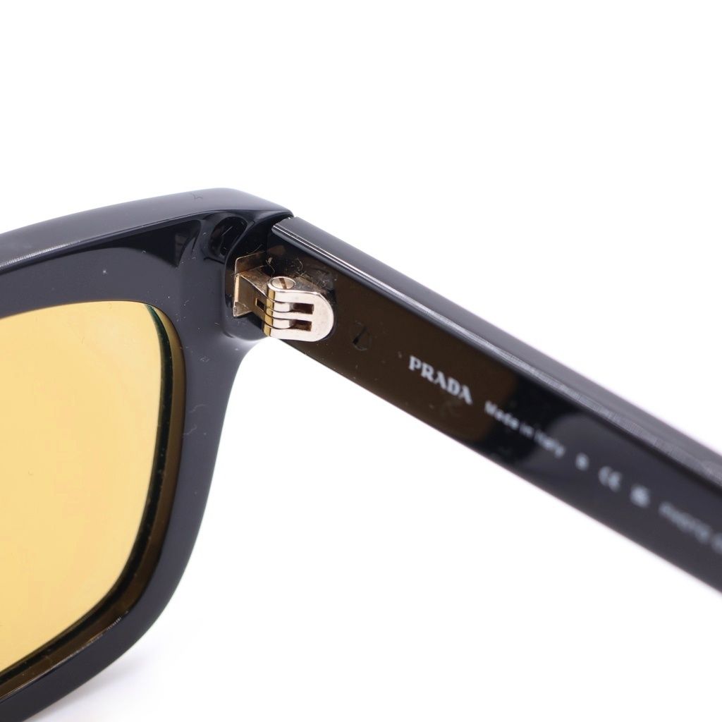 Prada Black Frame Wellington Sunglasses Eyewear Yellow — view 6