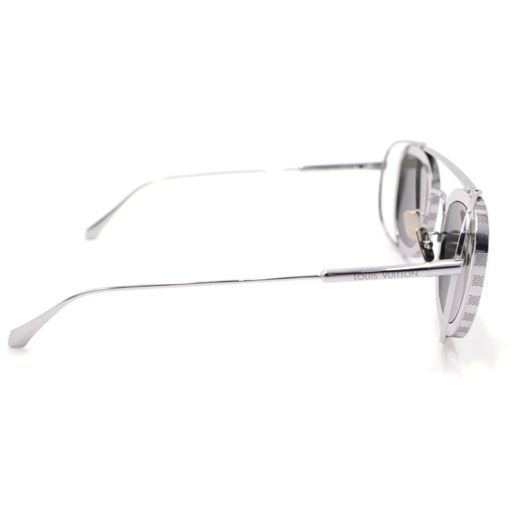 Louis Vuitton LV Supervision Metal Pilot Sunglasses Silver Eyewear — view 3