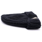 Gucci GG Logo Patch Wool Rib Knit Lame Hat Black — view 3