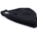 Gucci GG Logo Patch Wool Rib Knit Lame Hat Black — view 5