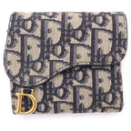 Dior Saddle Lotus Oblique Compact Wallet Beige