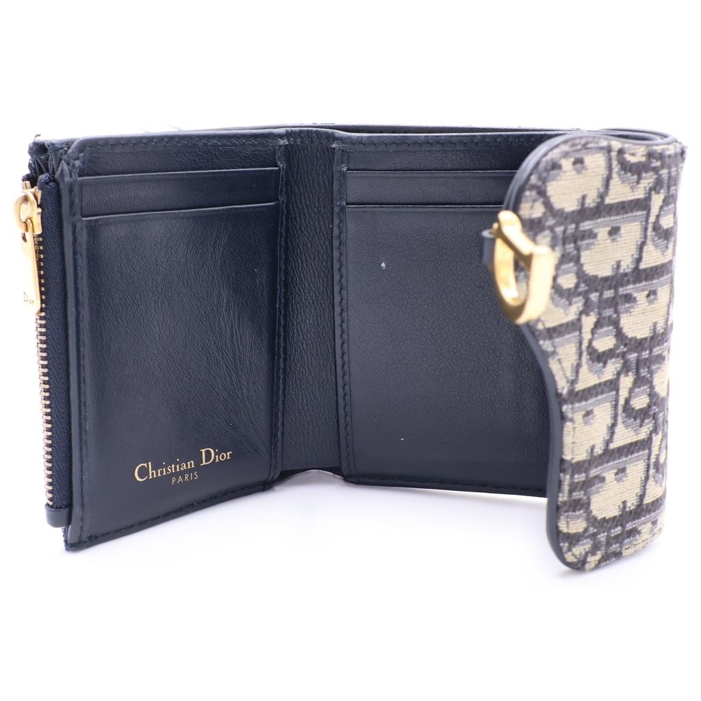 Dior Saddle Lotus Oblique Compact Wallet Beige — view 4