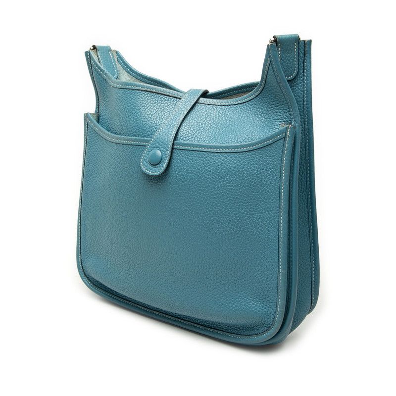 Hermes Evelyne 2 Shoulder Bag Blue Jean Taurillon Clemence — view 2