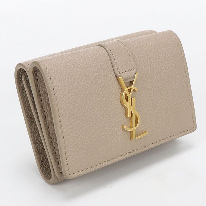 Saint Laurent YSL Line Trifold Wallet Calf