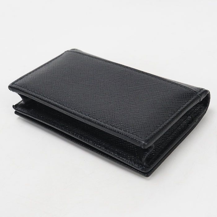 Prada Card Case Saffiano Triangle Business Holder Calf — view 2