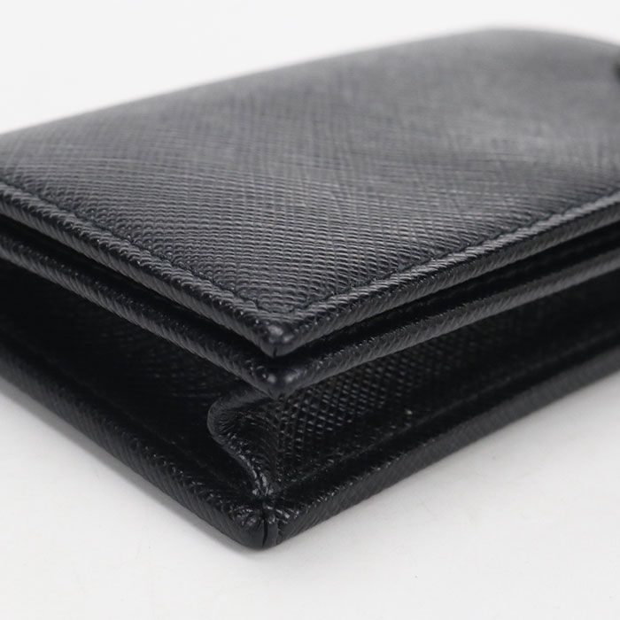 Prada Card Case Saffiano Triangle Business Holder Calf — view 4