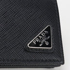Prada Card Case Saffiano Triangle Business Holder Calf — view 5