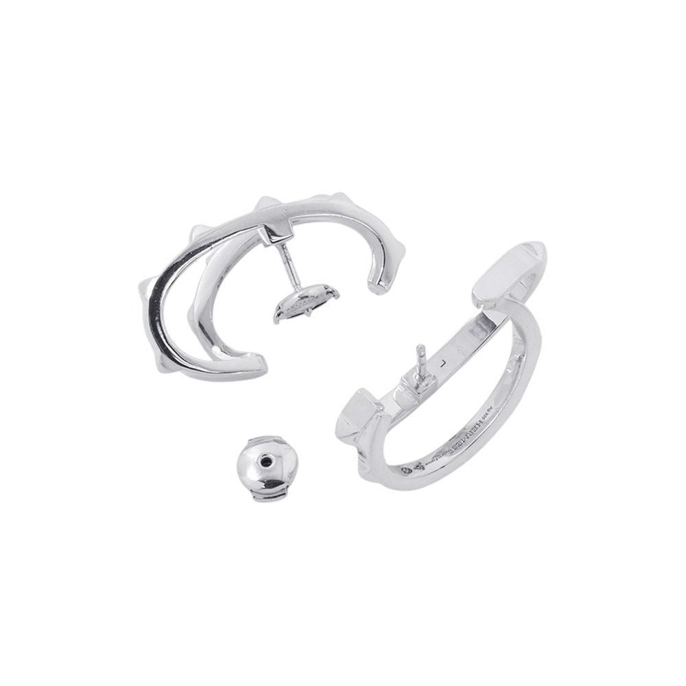 Hermes Earrings Clou Silver — view 3