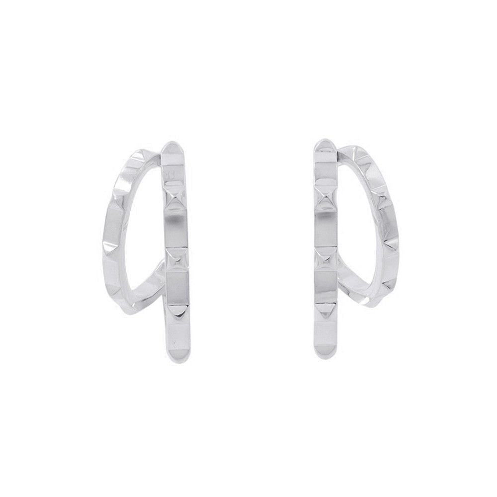 Hermes Earrings Clou Silver