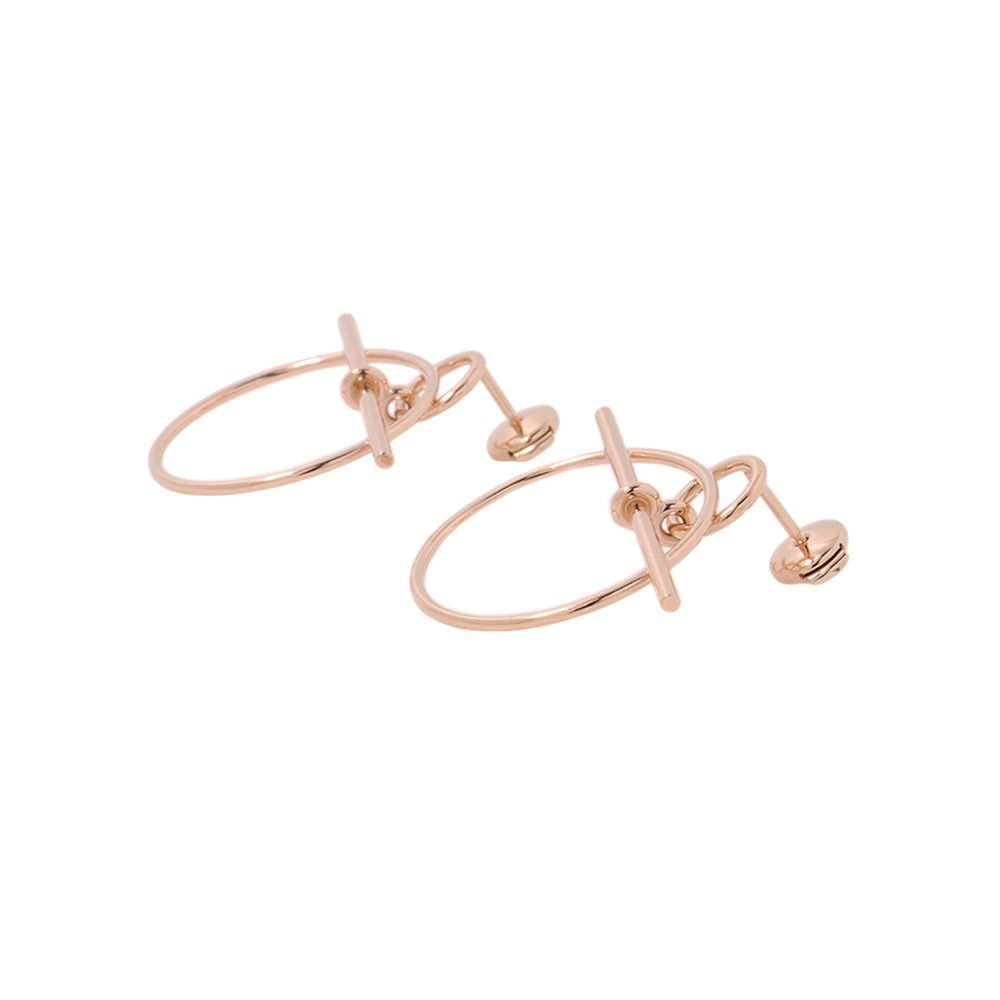 Hermes Earrings Loop Echappee PM 18k Pink Gold — view 2