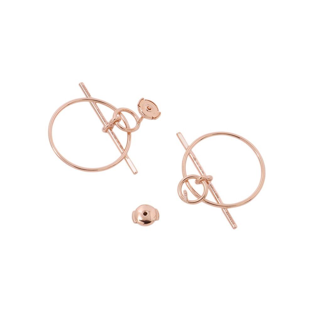 Hermes Earrings Loop Echappee PM 18k Pink Gold — view 3