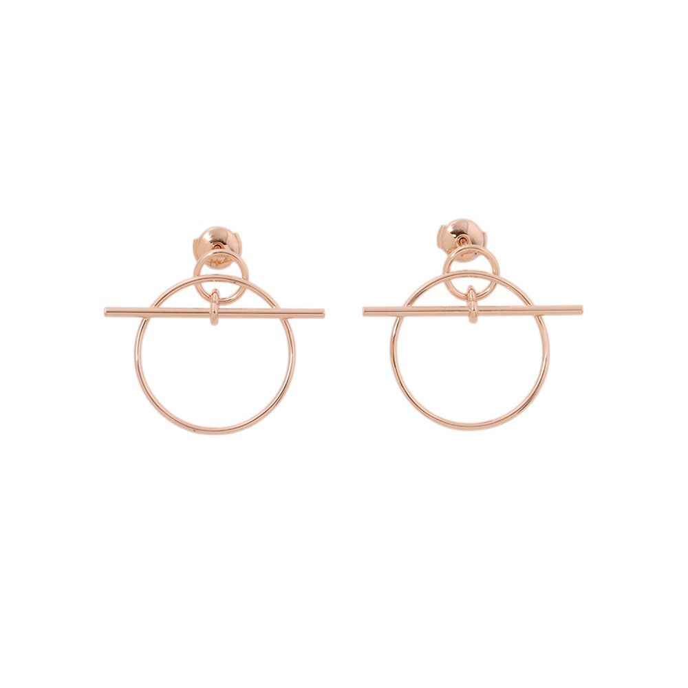 Hermes Earrings Loop Echappee PM 18k Pink Gold