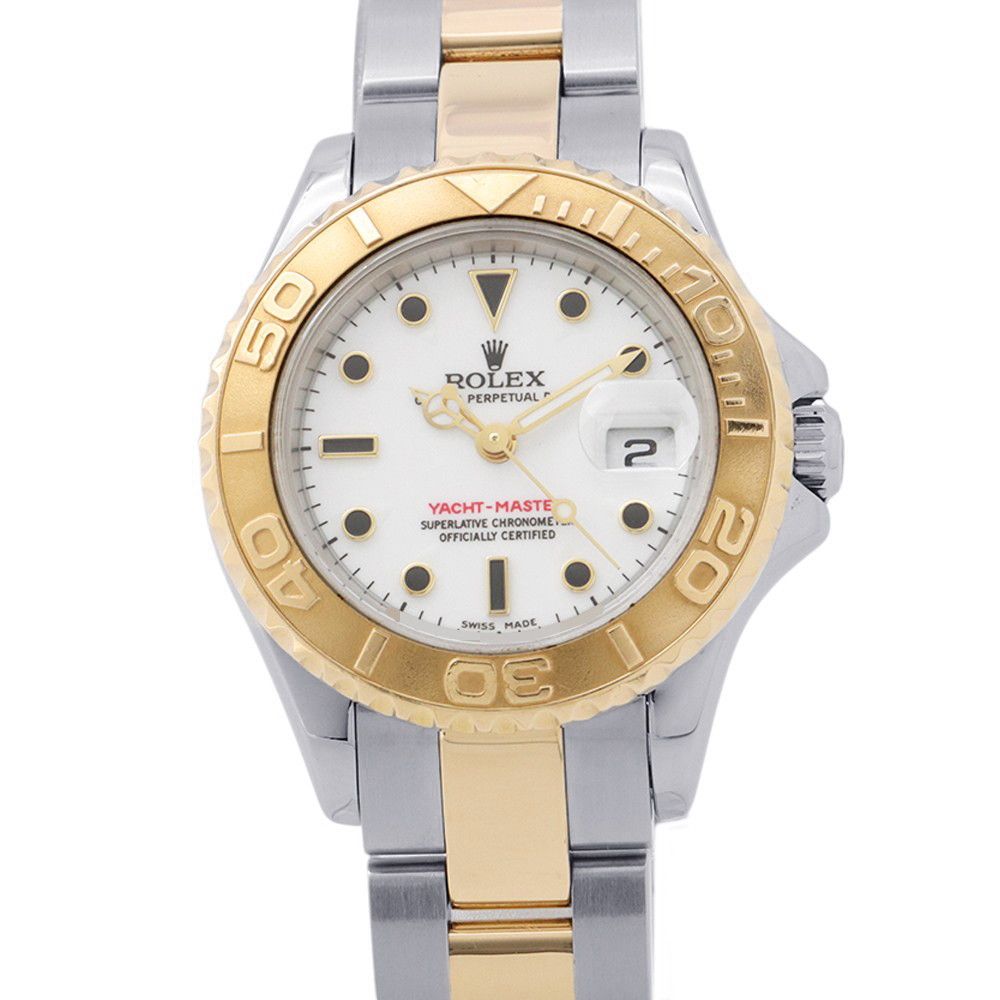 Rolex Yachtmaster Star SS 18k Yellow Gold Number Watch White Dial