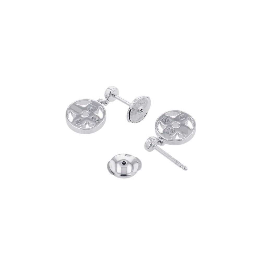 Louis Vuitton Earrings Monogram Idylle Diamond Total 18k White Goldh and White — view 3