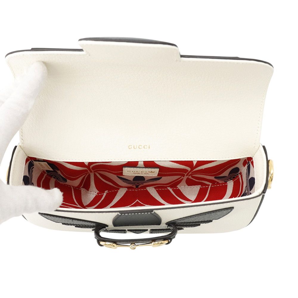 Gucci Chain Shoulder Bag Adidas Collaboration Horsebit Small 2-Way White — view 6