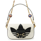 Gucci Chain Shoulder Bag Adidas Collaboration Horsebit Small 2-Way White