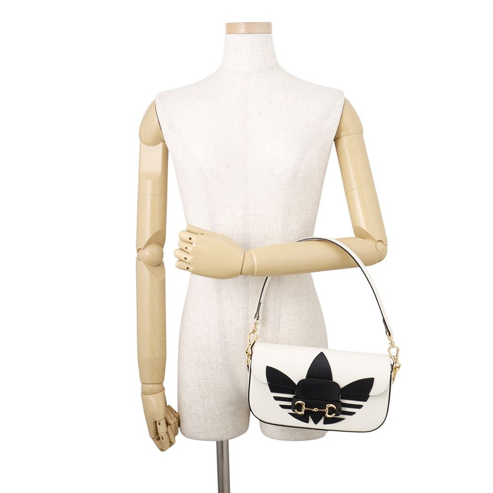 Gucci Chain Shoulder Bag Adidas Collaboration Horsebit Small 2-Way White — view 4