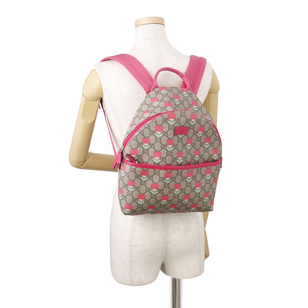 Gucci Backpack GG Supreme Flower Print Children Kids Kim Seungyoung — view 4