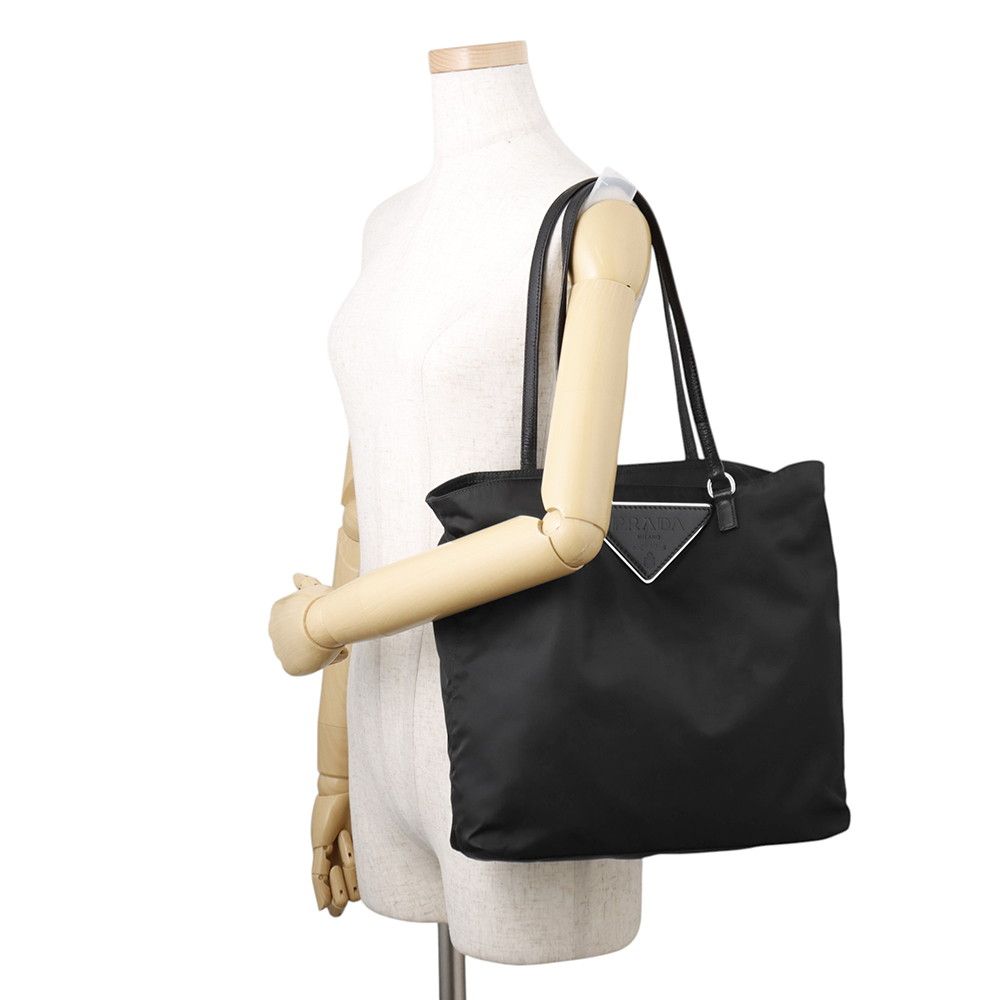 Prada Tote Triangle Logo Nylon Black — view 4