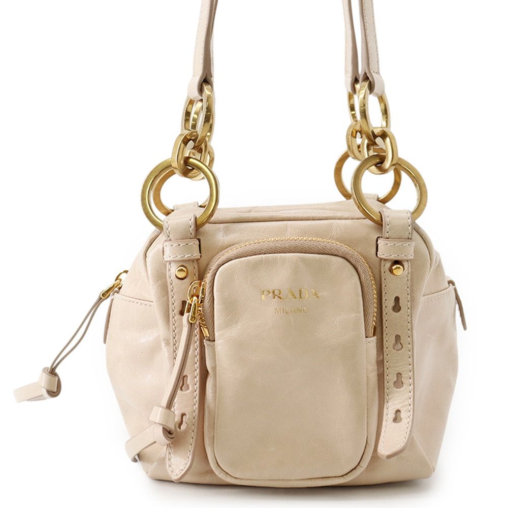 Prada Shoulder Bag Logo Soft Luxe Leather