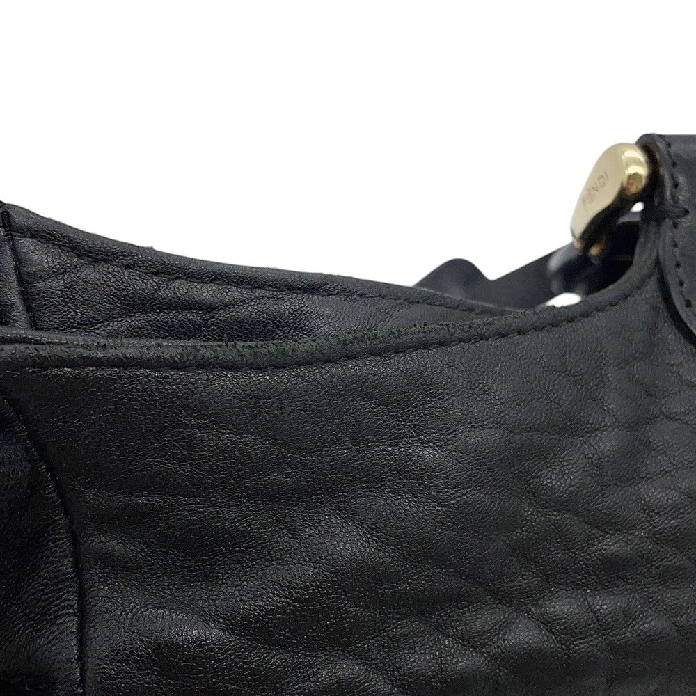 Fendi Leather 2-Way Shoulder Bag Black — view 7