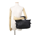 Fendi Leather 2-Way Shoulder Bag Black — view 4