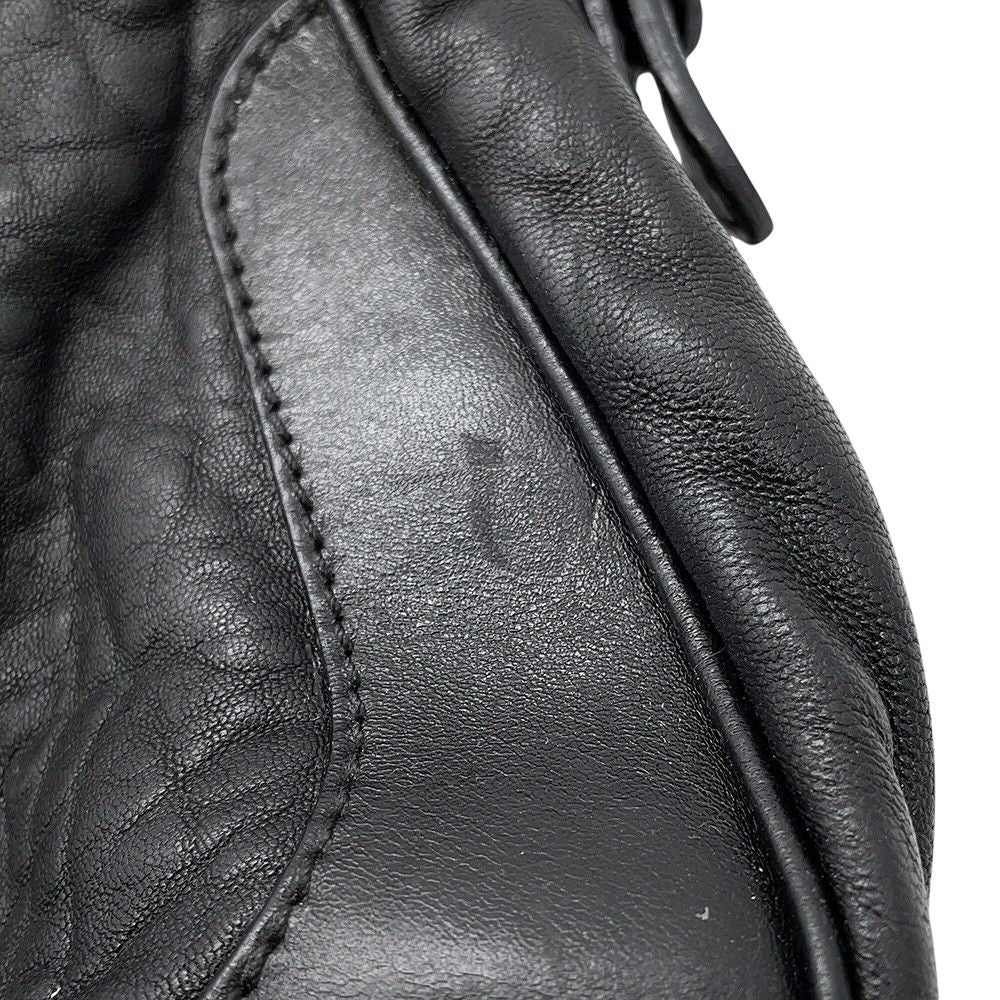 Fendi Leather 2-Way Shoulder Bag Black — view 8