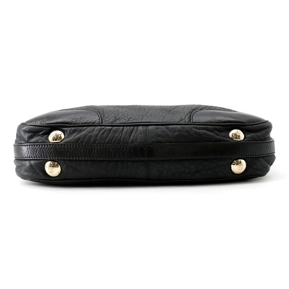 Fendi Leather 2-Way Shoulder Bag Black — view 3