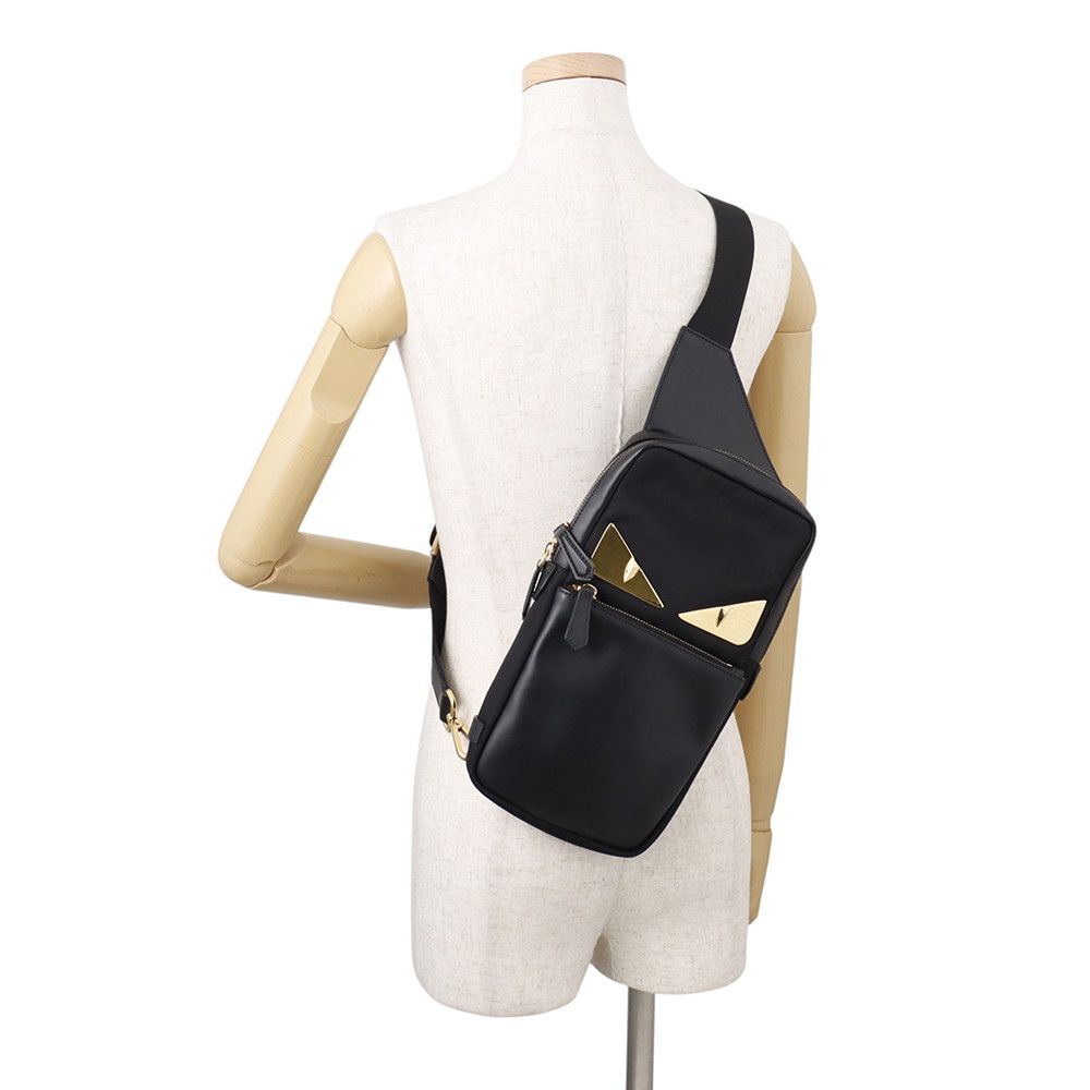 Fendi Belt Bag Monster Star Bugs Eye Nylon Leather Black — view 5