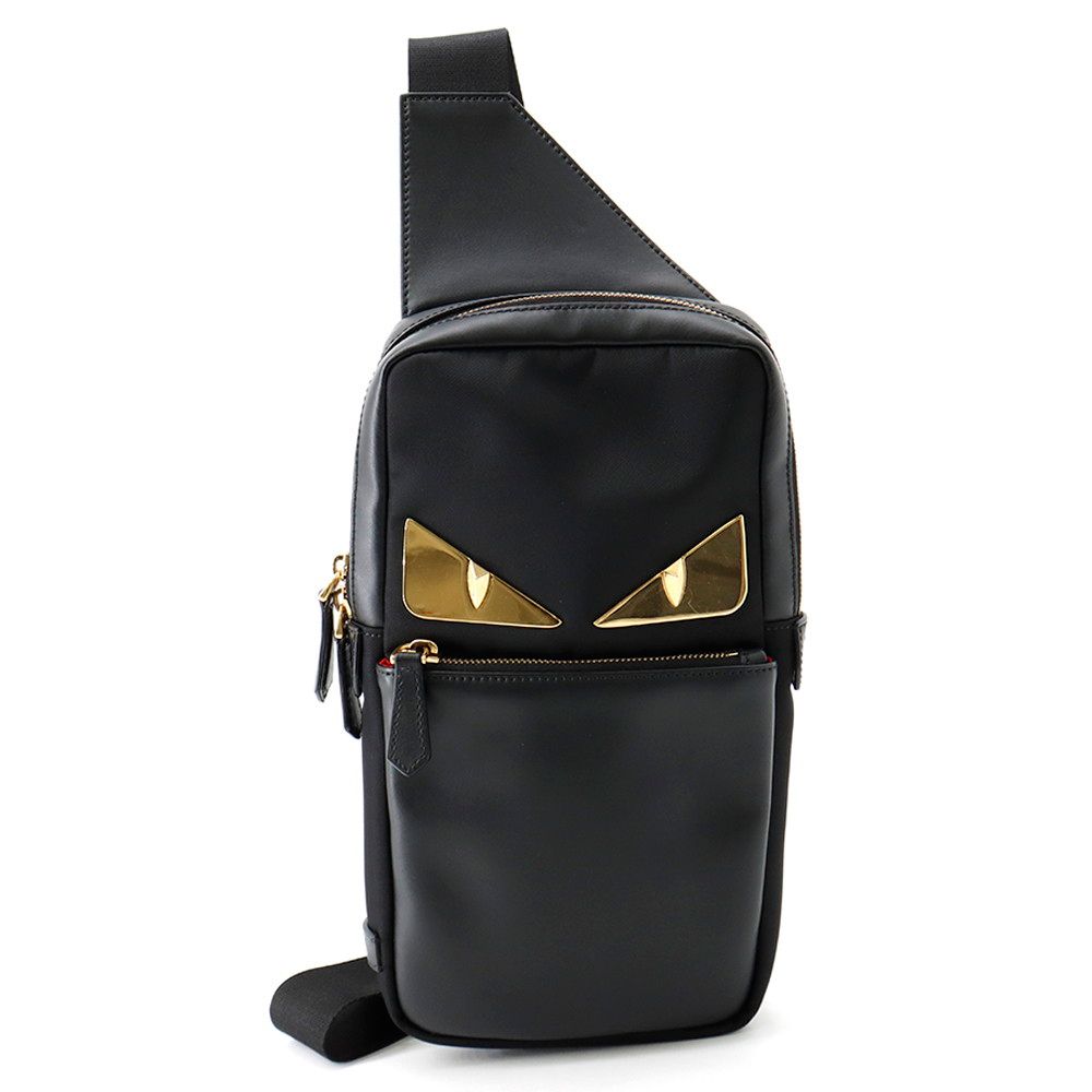Fendi Belt Bag Monster Star Bugs Eye Nylon Leather Black