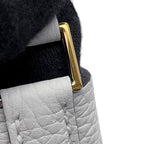 Hermes Handbag Picotin Lock MM New White Gold Taurillon Clemence Tote — view 8