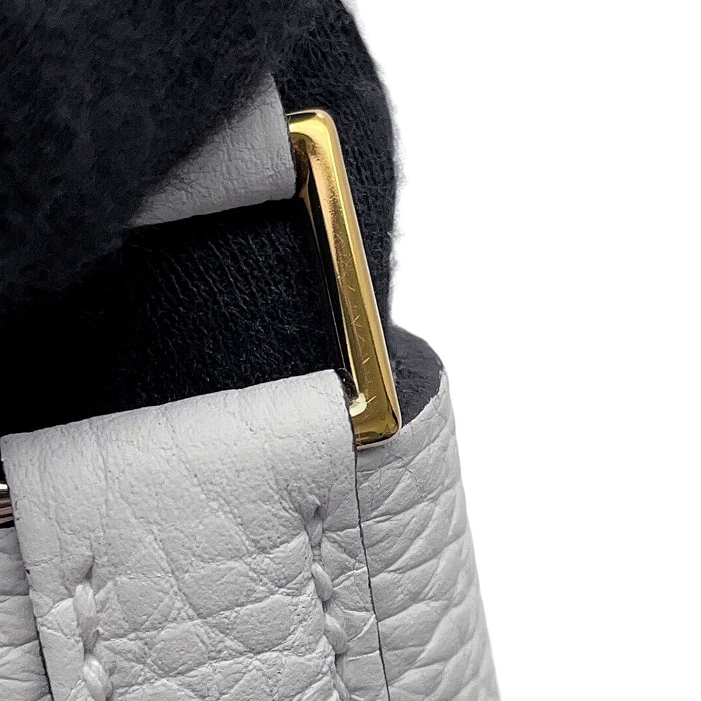 Hermes Handbag Picotin Lock MM New White Gold Taurillon Clemence Tote — view 8