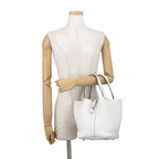 Hermes Handbag Picotin Lock MM New White Gold Taurillon Clemence Tote — view 4