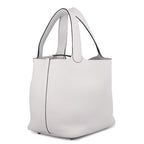 Hermes Handbag Picotin Lock MM New White Gold Taurillon Clemence Tote — view 2