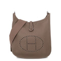 Hermes Shoulder Bag Evelyne 3 PM Etoupe Silver Taurillon Clemence