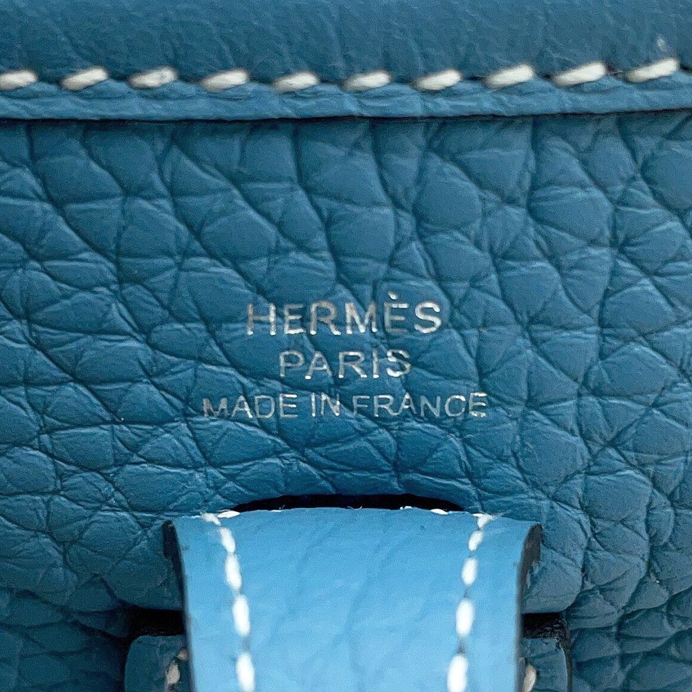 Hermes Shoulder Bag Evelyne TPM 111 cm New Blue Jean Silver Taurillon Clemence — view 5