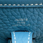 Hermes Shoulder Bag Evelyne TPM 111 cm New Blue Jean Silver Taurillon Clemence — view 5