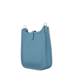 Hermes Shoulder Bag Evelyne TPM 111 cm New Blue Jean Silver Taurillon Clemence — view 2