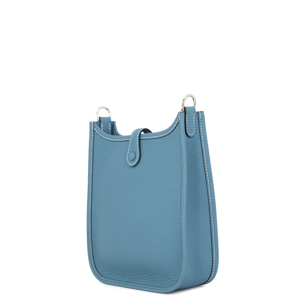 Hermes Shoulder Bag Evelyne TPM 111 cm New Blue Jean Silver Taurillon Clemence — view 2
