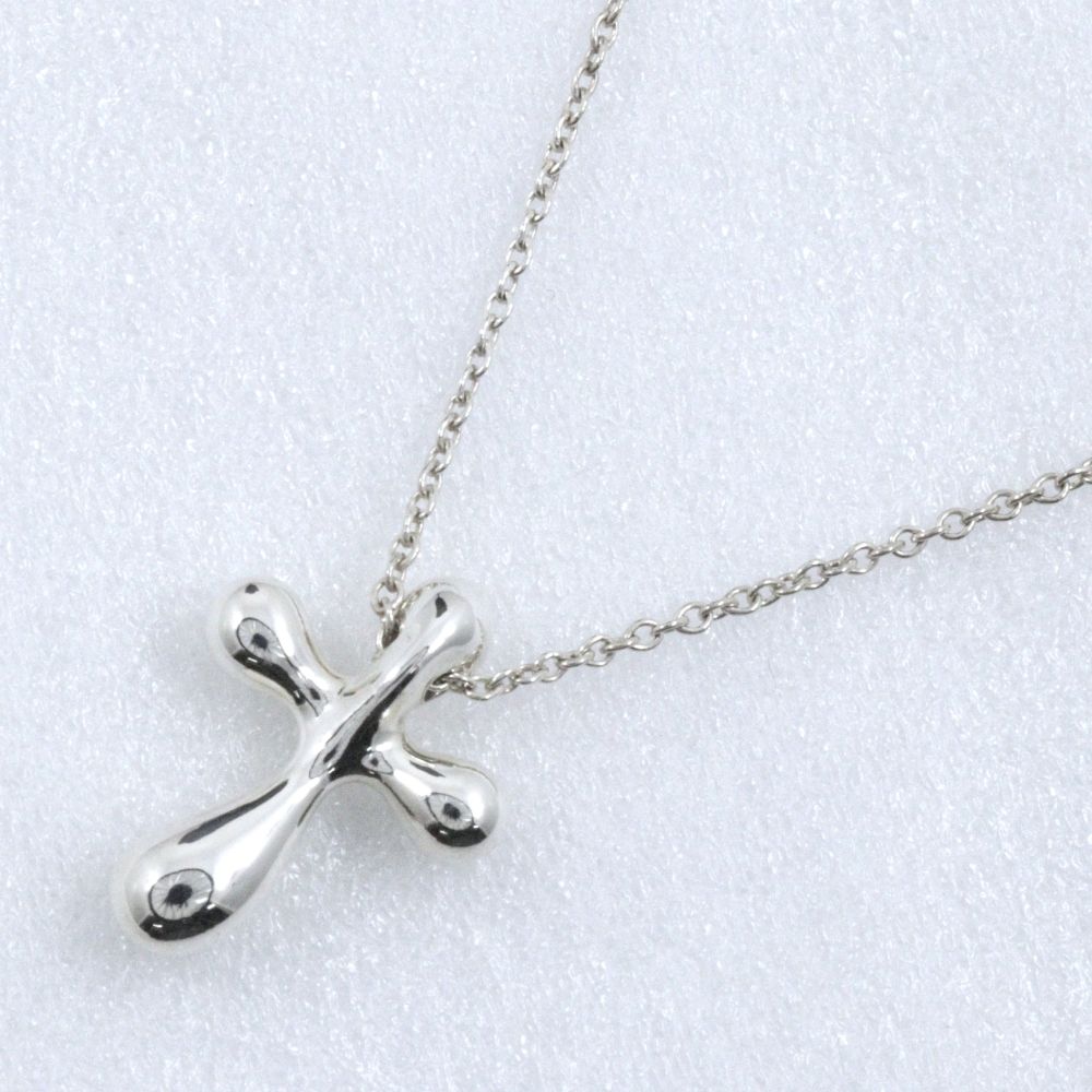 Tiffany & Co Small Cross Elsa Peretti 925 Sterling Silver Necklace — view 3