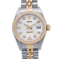 Rolex Datejust SS 18k Yellow Gold Diamond P Number Watch Silver Dial Computer